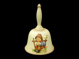 MJ Hummel 1982 Annual Bell ~ &quot;She Loves Me&quot; #HUM704 ~ Boy w/Bird, Fifth Edition - £19.16 GBP