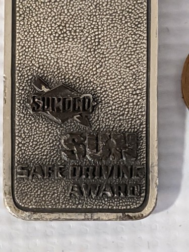 Sunoco Soleil Huile Sécurité Conduite Award Argent Sterling 925 Pince Support Item image 2