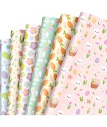 12 Sheets Easter Wrapping Paper 27.6 x 19.7 Inch Spring Bunny Rabbit Egg... - £23.55 GBP