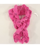 Toby &amp; Me Girls Pink Faux Fur Scarf Hearts Sequins Valentines Day Size 4... - $8.91