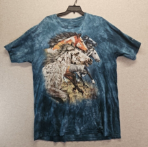 Blue Mountain Charging Horse Dark Blue Tie Dye 2XL Shirt (3s5) - $17.82