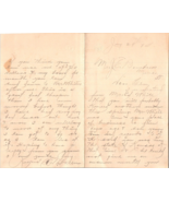 1894 Handwritten Letter EN Green employment request Bonebrake Oklahoma T... - £29.03 GBP