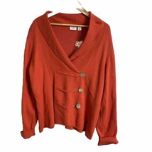 Cato Women’s 100% Cotton Orange Ribbed Pullover Sweater Size 22/24 V Nec... - $25.97