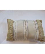 Veratex CARINA Gold Cream Ribbon Embroidered Large Rectangle pillow NWT - $43.50 CAD