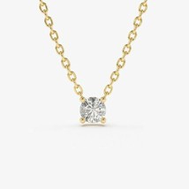 1Ct Round Cut Real Moissanite 14k White Gold Plated Solitaire Pendant 18... - £54.12 GBP