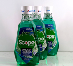 Crest Scope Outlast Mouthwash 33.8 oz Long-Lasting Minty Fresh Breath Pack of 3 - £17.75 GBP