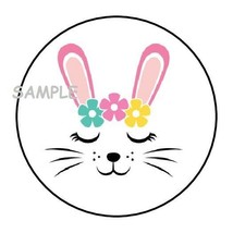 30 Easter Envelope Seals Labels Stickers 1.5&quot; Round Bunny Face - £5.93 GBP