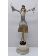 Vintage Bronze Art Deco Female Dancer Enamel-Painted, Signed P.PHILIPP, ... - €705,71 EUR