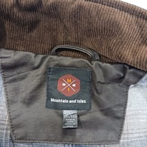 Mountain & Isles Men's 2XL Brown Waxed Canvas Vest Flannel Lined Full Zip Pocket image 3