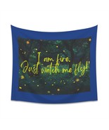 Firefly Printed Wall Tapestry, Nighttime Forest Scene, Inspirational Quote - €17,32 EUR