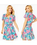 Lilly Pulitzer Maryanne Surf Blue Luscious Lions Fit Flare Dress Size 8 - $1,730.83 MXN