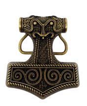 Belt Buckle Thor&#39;s Hammer Viking Celtic Raven Skane Metal Bronzed Buckle Only - £20.03 GBP
