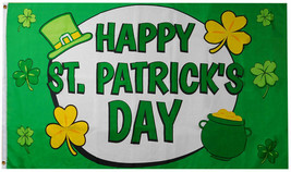 Happy St. Patrick&#39;s Day Green 3x5 3&#39;x5&#39; Premium Quality Polyester Flag (FI) - £10.17 GBP