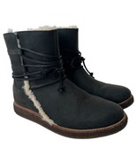 Ugg Boots Womens 8 Luisa Sheepskin Leather Water Resistant Wool Lined Black - $108.30 CAD