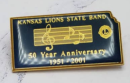 Kansas Lions Club Enamel Pin State Band Anniversary 2001. - £7.77 GBP