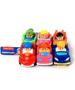 6 Count Fisher-Price Little People Wheelies Race Cars Age 1 1/2 To 5 Years - £32.38 GBP