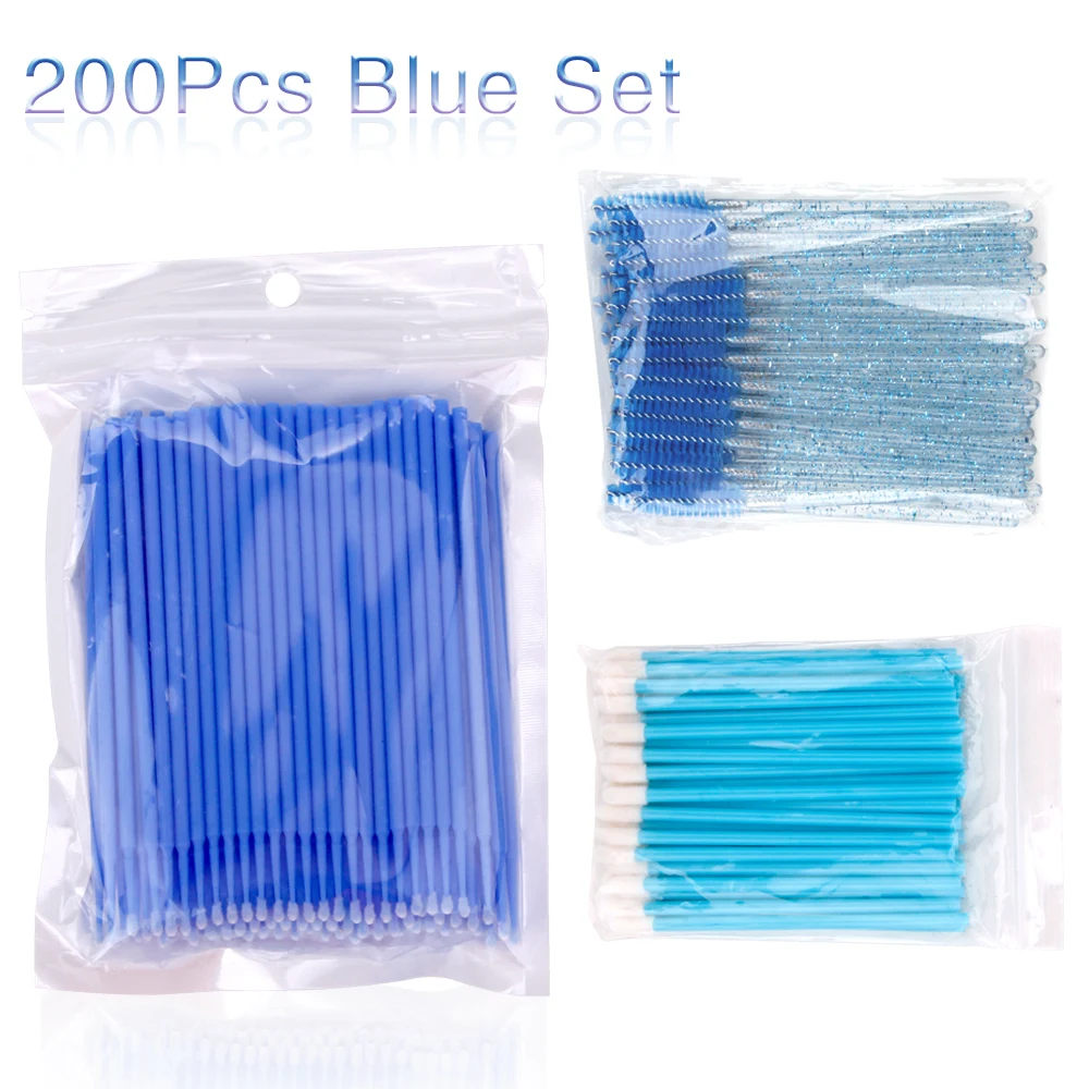 200Pcs Eyelash Brushes Disposable Cotton Swab Micro Eyebrow Lip Eyelash Extensio - £26.56 GBP