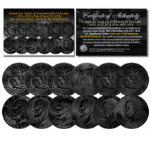 Eisenhower Ike U.S. Dollars 1971-1978 Black Ruthenium 6-COIN Complete Set Of 6 - £28.88 GBP