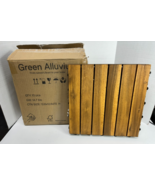 10 PC 6 Slat Wood 12x12 Interlocking Decking Tiles Natural Finish Craft ... - $29.65