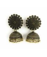 Pure Dazzle Oxidized Plated Jhumka Earrings Jewelry (Silver) - $7.99