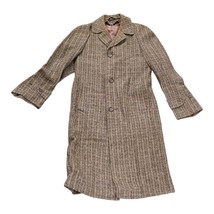 Creighton Harris Tweed Coat Womens Handwoven Wool Trench Overcoat Gray - $79.19