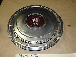 OEM 79 Cadillac Eldorado 15&quot; HUBAP HUB CAP WITH RED CENTER WREATH CREST ... - $35.63