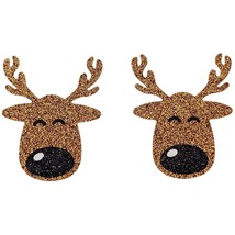 Reindeer Shaped Pasties Antlers Glitter Black Nose Self Adhesive 1 Pair ... - £11.48 GBP