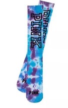 Victoria&#39;s Secret PINK Knee High Socks Tie Dye Purple Blue Limited Editi... - £10.26 GBP