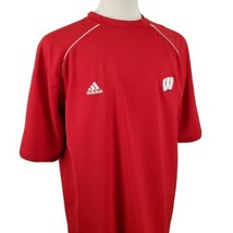 Adidas Wisconsin Badgers Climacool Short Sleeve T-Shirt Large Embroidered Bucky - £13.58 GBP