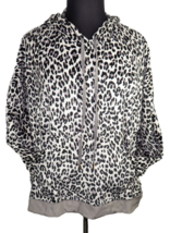 Sofia Vergara Women&#39;s Gray Leopard Print Velour Hoodie -Pocket- Plus 4X - £17.20 GBP
