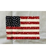 Fabric Strip 8 American Flags Sunham Home Fashions 6&quot; x 4&quot; Cloth Appliqué - £13.02 GBP