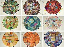 Multi Color Round Floor Cushion Cover Vintage Bohemian Patchwork Pillow Case ML6 - £12.82 GBP+