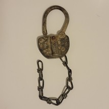Antique Adlake Large 5&quot; Padlock on a 10&quot; Chain - PAT. 2040482 * NO KEY - $55.83 CAD