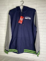 Ultra Game NFL Seattle Seahawks Mens Full Zip Varsity Hoodie Pockets Size 1X XL - £42.67 GBP