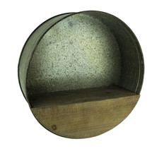 Scratch &amp; Dent Rustic Farmhouse Metal Ring Round Wall Shelf - £31.64 GBP