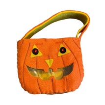 Pumpkin Light Up Eyes Treat Bucket Halloween Jack-o&#39;-Lantern Spooky Season - $9.89