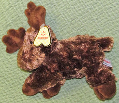 Aurora World Mini Flopsies 7&quot; Moose Maxamoose With Tag B EAN Bag Stuffed Animal - £4.50 GBP