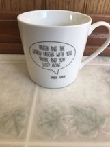 SIPS Drinkware White &amp; Black Letters Funny Snoring Mug Mark Twain Quote - $17.30