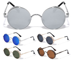 Round Circle Classic Casual Steampunk Sunglasses Retro Designer Fashion Lennon - £7.95 GBP