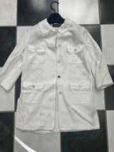 NWT 100% AUTH Dolce&amp;Gabbana White Flap Pockets Viscosa Jacket Sz 40 - $592.02