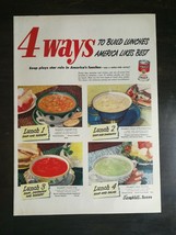 Vintage 1951 Campbell&#39;s Cream of Mushroom Soup Full Page Original Ad 1221 - $6.64