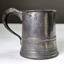 Antique English Pewter Tankard James Yates .5 Pint Original Authentic Dé... - £117.46 GBP