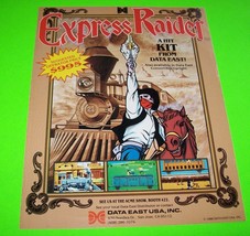 Express Raider Arcade FLYER Original Video Game Wild West Art 1986 Vinta... - $22.80