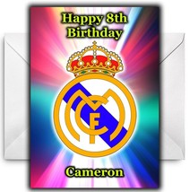 REAL MADRID FC Personalised Birthday / Christmas / Card - Large A5 - £3.27 GBP