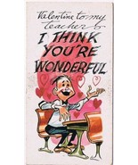 Vintage Sarcastic Valentine Card T.C.G. 1950s Teacher I Think You&#39;re Won... - £2.32 GBP