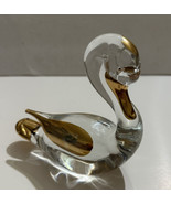 VTG Murano Swan Hand Blown Glass Lavorazione Oro 24 K Figure Crystal Gol... - £19.26 GBP