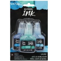 3 Pack 2 Oz Alcohol Ink Paint in Ocean Green Lake Blue and Sky - $8.96