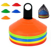 Soccer Cones (50 Pcs) Disc Cone Agility Training Sports Cone Plastic With Carry  - £40.88 GBP