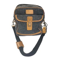 Cambridge Tweed Charcoal Gray Tan Luggage Travel Bag Suitcase Strap Carry On - £40.48 GBP