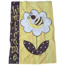 Welcome Sunflower Honey Bee Yellow Embroidered Garden Flag Double Sided ... - £5.63 GBP